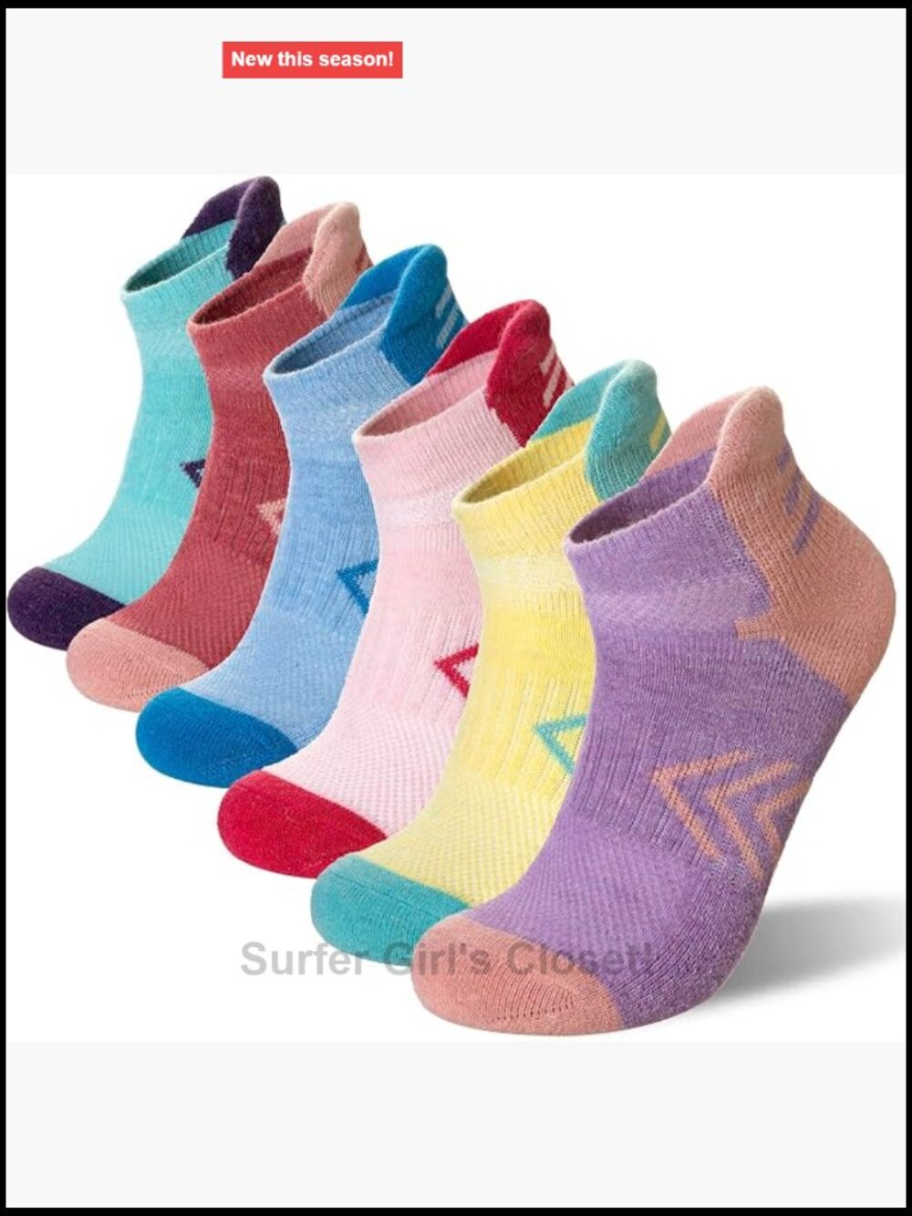 Merino Wool Ankle Hiking Running Socks for Women - 6 Pairs